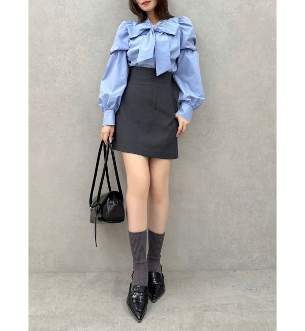 dazzlin「ペプラムボリュームスリーブボウタイブラウス」|シャツ・ブラウス|