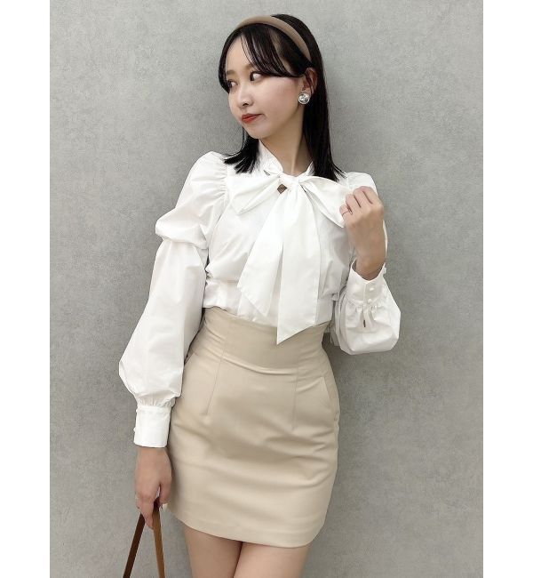 dazzlin「ペプラムボリュームスリーブボウタイブラウス」|シャツ・ブラウス|