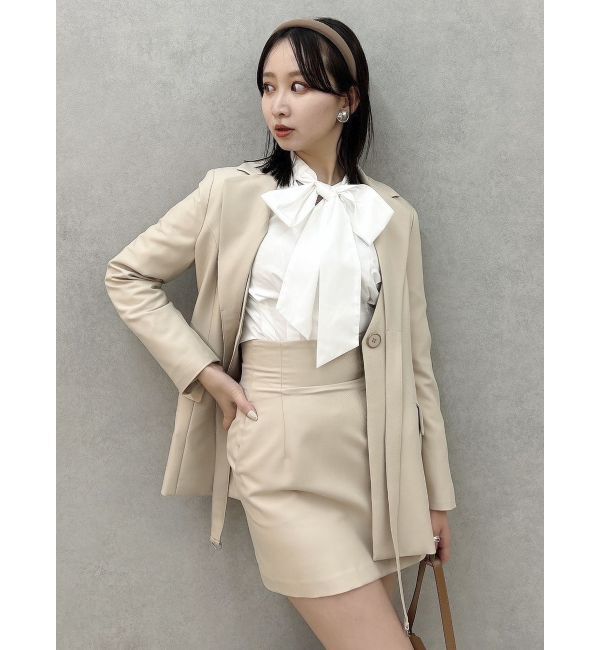 dazzlin「ペプラムボリュームスリーブボウタイブラウス」|シャツ・ブラウス|