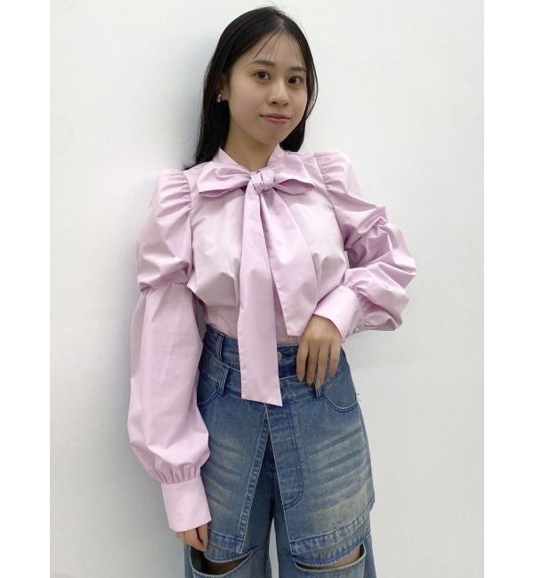 dazzlin「ペプラムボリュームスリーブボウタイブラウス」|シャツ・ブラウス|