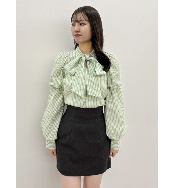 dazzlin「ペプラムボリュームスリーブボウタイブラウス」|シャツ・ブラウス|