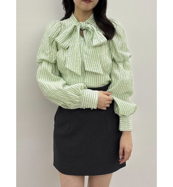 dazzlin「ペプラムボリュームスリーブボウタイブラウス」|シャツ・ブラウス|