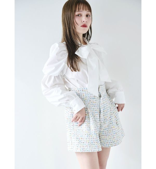 dazzlin「ペプラムボリュームスリーブボウタイブラウス」|シャツ・ブラウス|