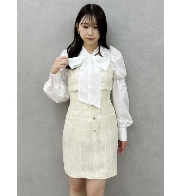 dazzlin「ペプラムボリュームスリーブボウタイブラウス」|シャツ・ブラウス|