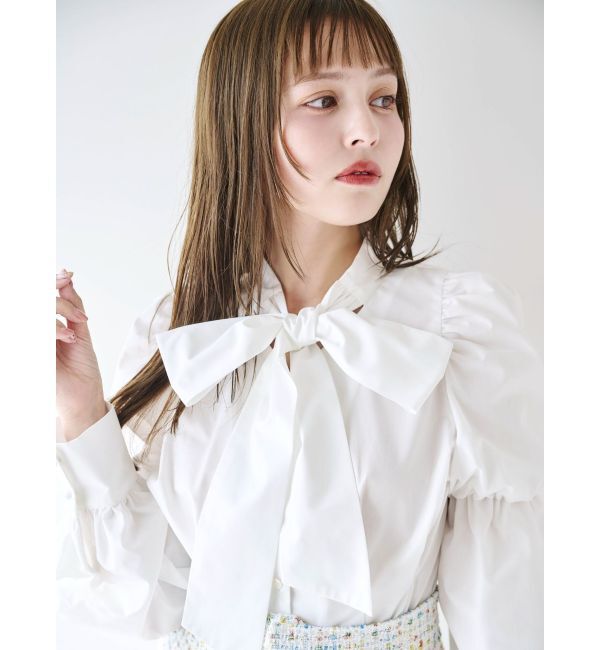 dazzlin「ペプラムボリュームスリーブボウタイブラウス」|シャツ・ブラウス|