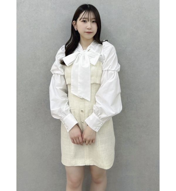 dazzlin「ペプラムボリュームスリーブボウタイブラウス」|シャツ・ブラウス|