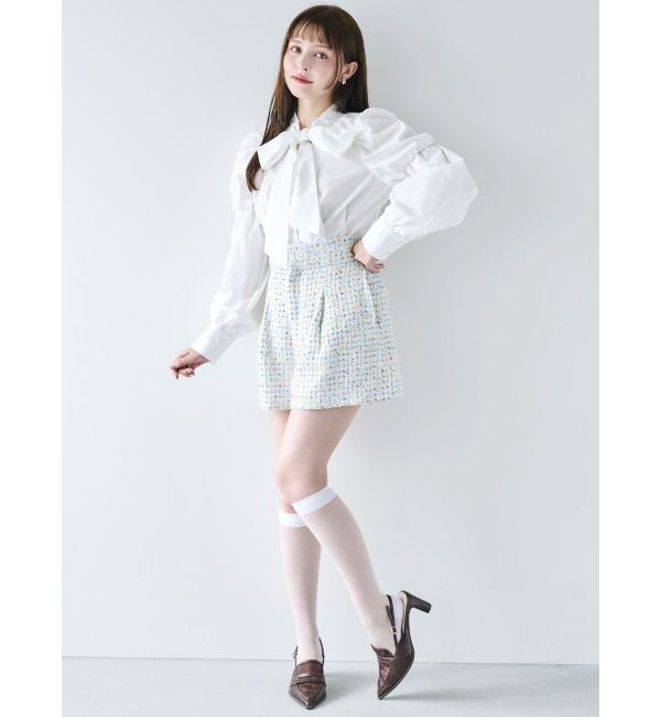 dazzlin「ペプラムボリュームスリーブボウタイブラウス」|シャツ・ブラウス|