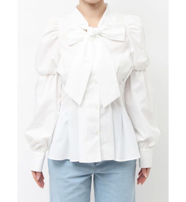 dazzlin「ペプラムボリュームスリーブボウタイブラウス」|シャツ・ブラウス|