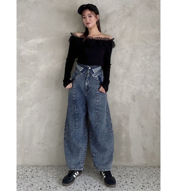 dazzlin「カーブラインデニムパンツ」|デニム|