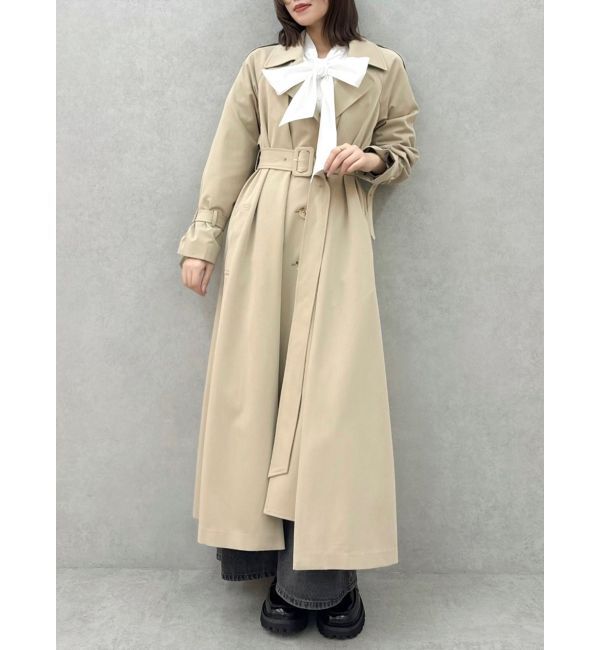 dazzlin「レイヤードタックシングルトレンチコート」|トレンチコート|ベージュ