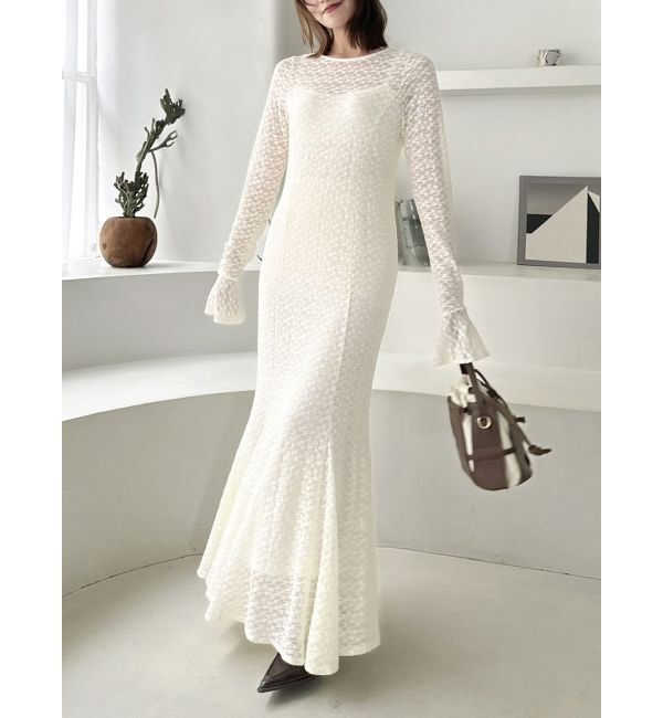 dazzlin「バックリボンレースワンピース」|ワンピース|アイボリー