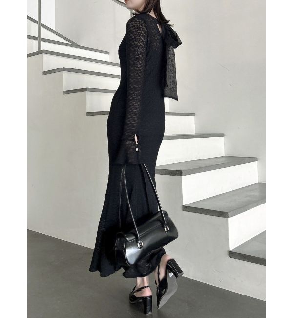 dazzlin「バックリボンレースワンピース」|ワンピース|ブラック