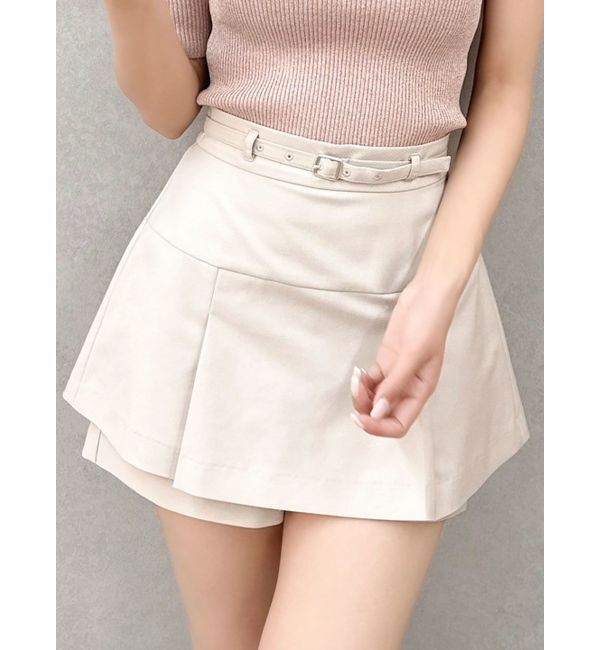 dazzlin「【セットアップ対応】レイヤードスカートパンツ」|その他|ベージュ