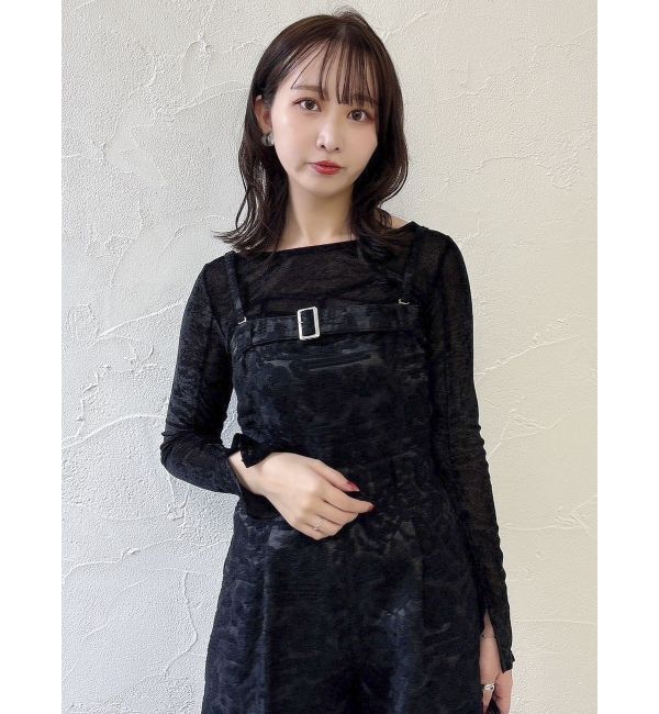 dazzlin「レースワイドサロペット」|ワンピース|