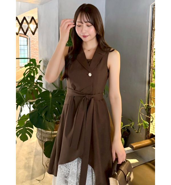 dazzlin「ドレープタックレイヤードワンピース」|ワンピース|