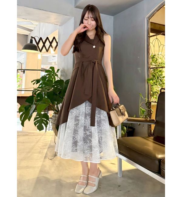 dazzlin「ドレープタックレイヤードワンピース」|ワンピース|