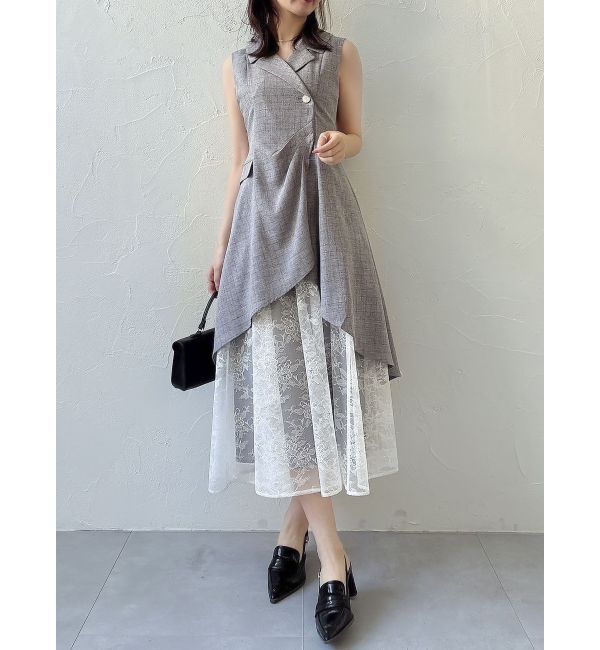 dazzlin「ドレープタックレイヤードワンピース」|ワンピース|