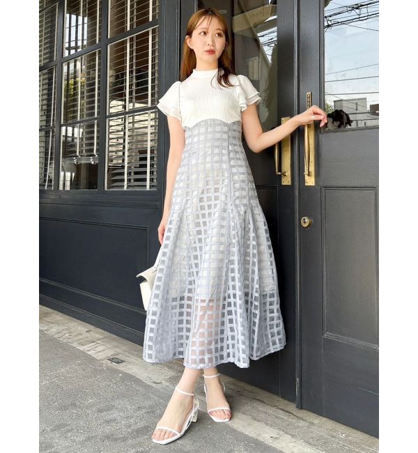 dazzlin「【20周年記念復刻！/WEB限定】シアーチェックコルセットワンピース」|ワンピース|