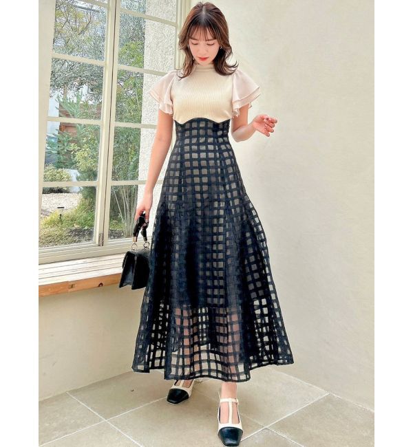 dazzlin「【20周年記念復刻！/WEB限定】シアーチェックコルセットワンピース」|ワンピース|