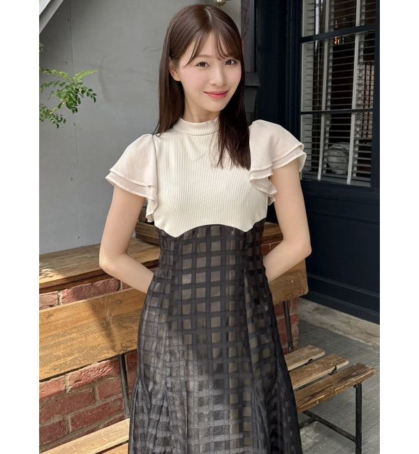 dazzlin「【20周年記念復刻！/WEB限定】シアーチェックコルセットワンピース」|ワンピース|