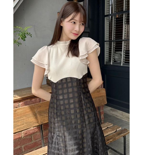 dazzlin「【20周年記念復刻！/WEB限定】シアーチェックコルセットワンピース」|ワンピース|