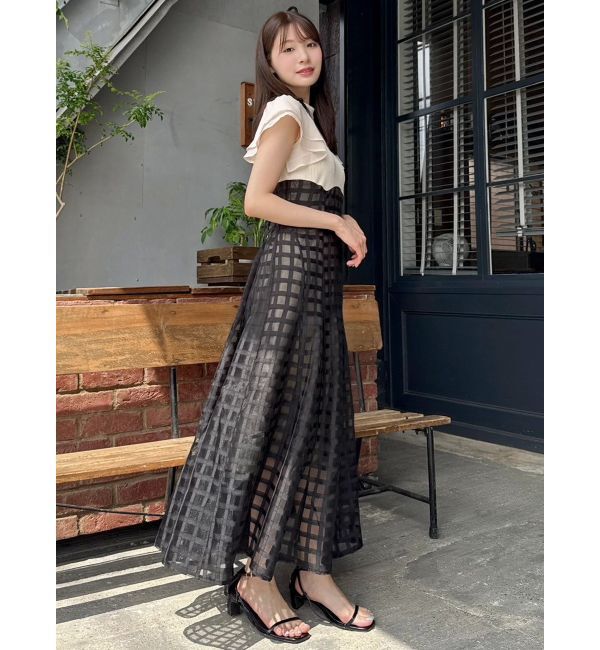 dazzlin「【20周年記念復刻！/WEB限定】シアーチェックコルセットワンピース」|ワンピース|