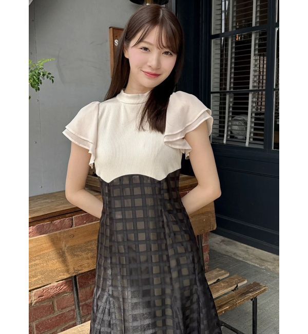 dazzlin「【20周年記念復刻！/WEB限定】シアーチェックコルセットワンピース」|ワンピース|