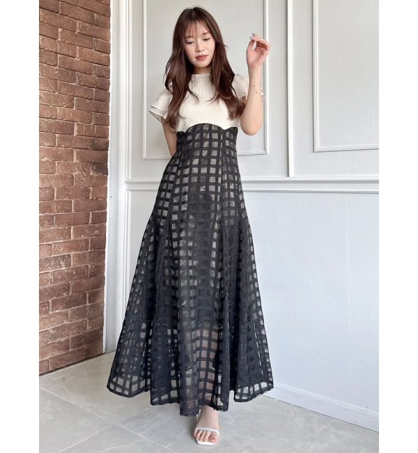 dazzlin「【20周年記念復刻！/WEB限定】シアーチェックコルセットワンピース」|ワンピース|