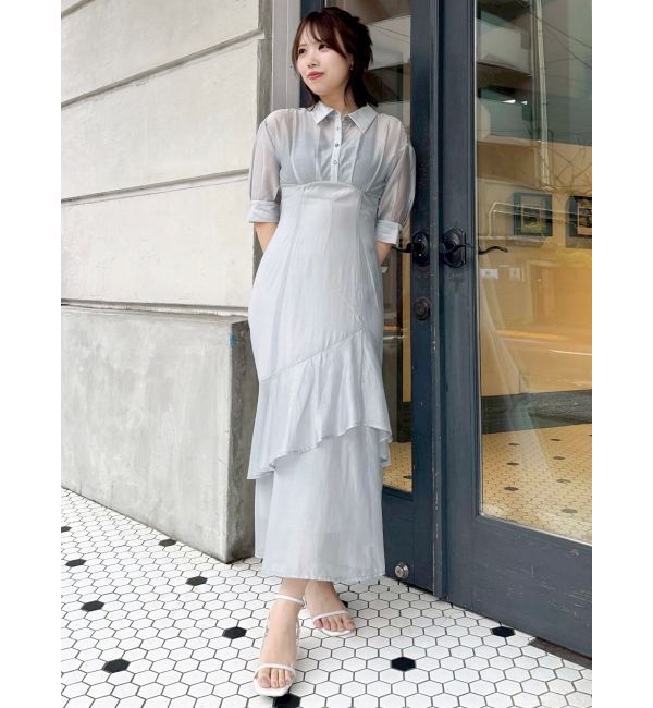 dazzlin「レイヤードシャツドッキングワンピース」|ワンピース|