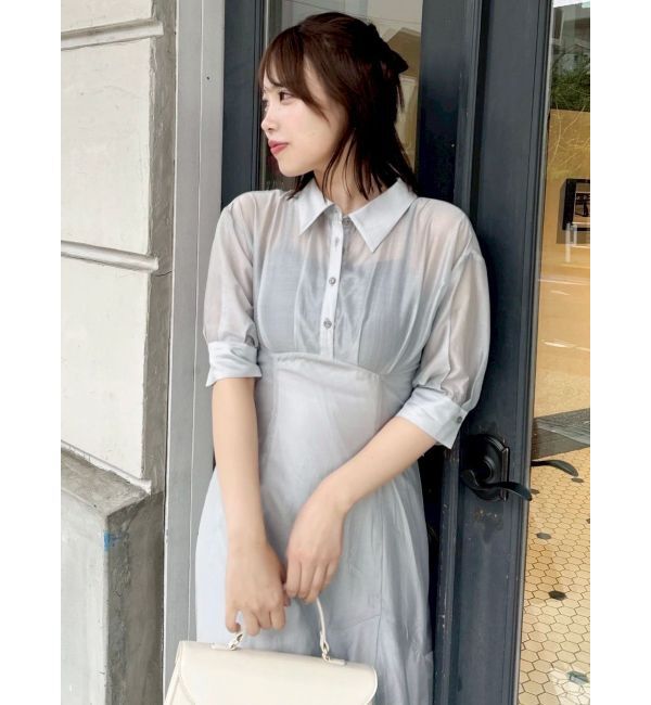 dazzlin「レイヤードシャツドッキングワンピース」|ワンピース|