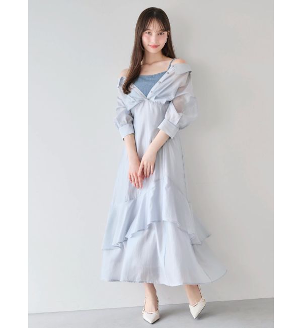 dazzlin「レイヤードシャツドッキングワンピース」|ワンピース|