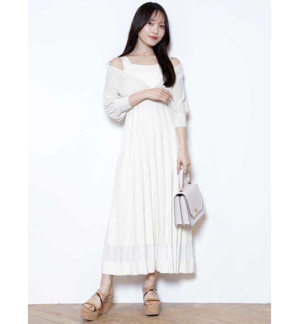 MERCURYDUO「3WAYシアーカーデセットニットワンピース」|ワンピース|