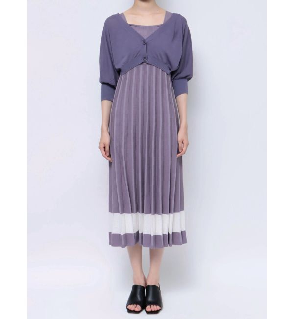 MERCURYDUO「3WAYシアーカーデセットニットワンピース」|ワンピース|