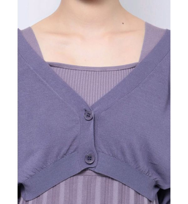 MERCURYDUO「3WAYシアーカーデセットニットワンピース」|ワンピース|