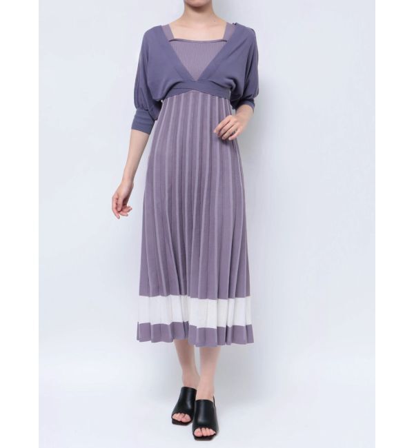 MERCURYDUO「3WAYシアーカーデセットニットワンピース」|ワンピース|