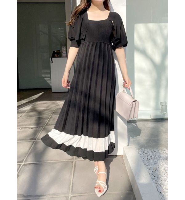 MERCURYDUO「3WAYシアーカーデセットニットワンピース」|ワンピース|