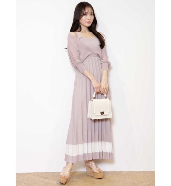 MERCURYDUO「3WAYシアーカーデセットニットワンピース」|ワンピース|