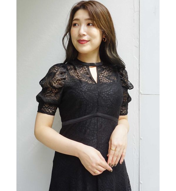 MERCURYDUO「オープンショルダーレースパイピングドレス」|ドレス|