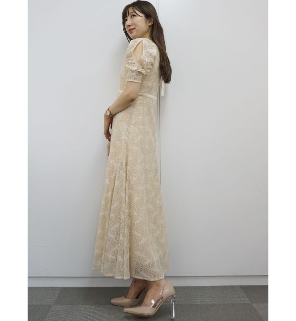 MERCURYDUO「オープンショルダーレースパイピングドレス」|ドレス|