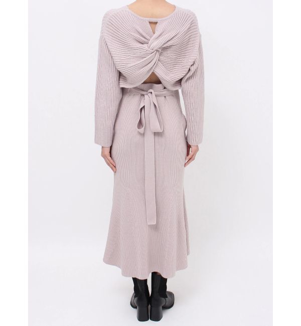 MERCURYDUO「バックシャンツイストデザインニットワンピース」|ワンピース|