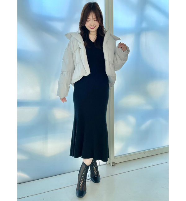 MERCURYDUO「バックシャンツイストデザインニットワンピース」|ワンピース|