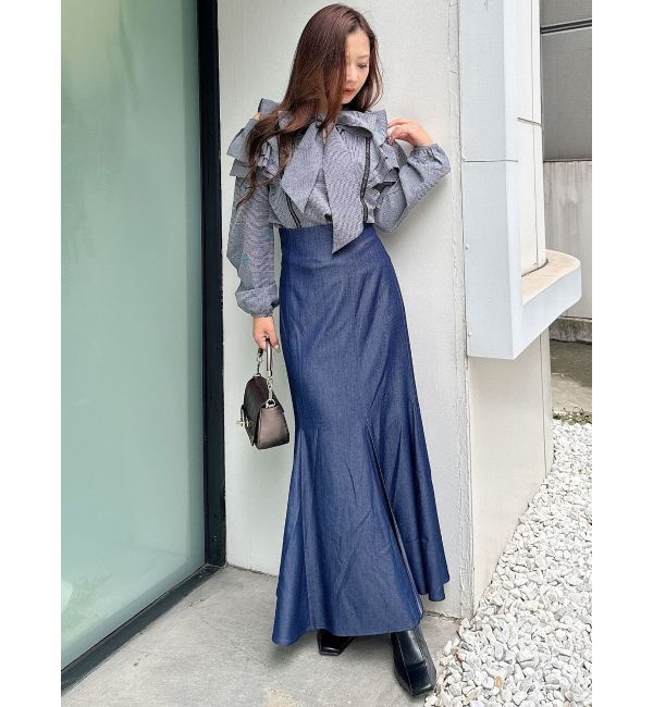 MERCURYDUO「バックレースアップストレッチマーメイドスカート」|スカート|