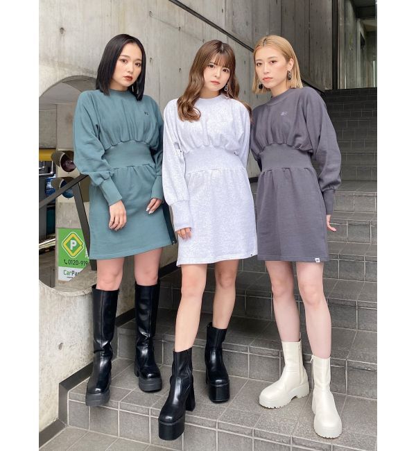 MURUA「【RUSSELL ATHLETIC&times;MURUA】ウエストリブミニワンピース」|ワンピース|