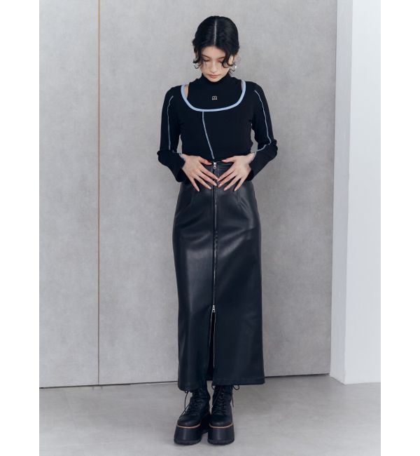 MURUA「マルチウェイナローフェイクレザースカート」|スカート|