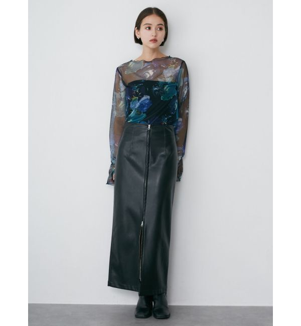 MURUA「マルチウェイナローフェイクレザースカート」|スカート|