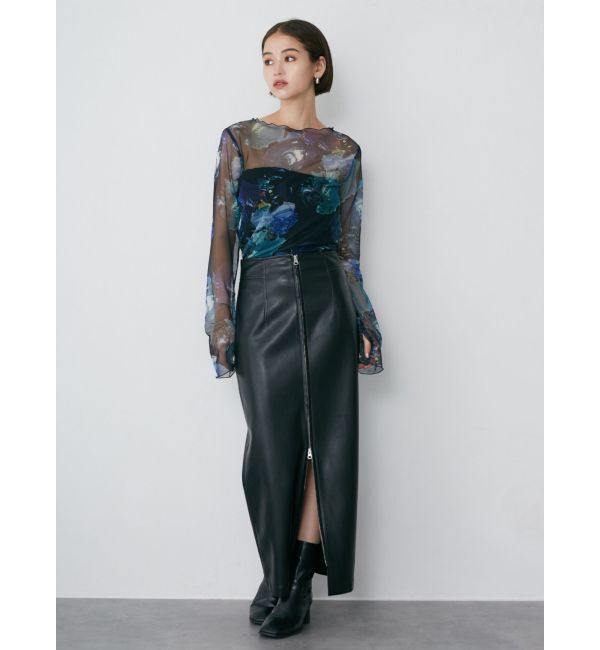 MURUA「マルチウェイナローフェイクレザースカート」|スカート|