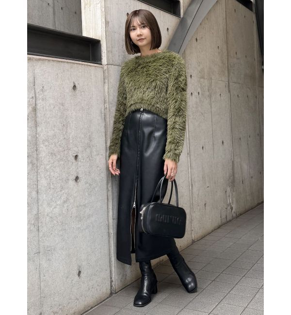 MURUA「マルチウェイナローフェイクレザースカート」|スカート|