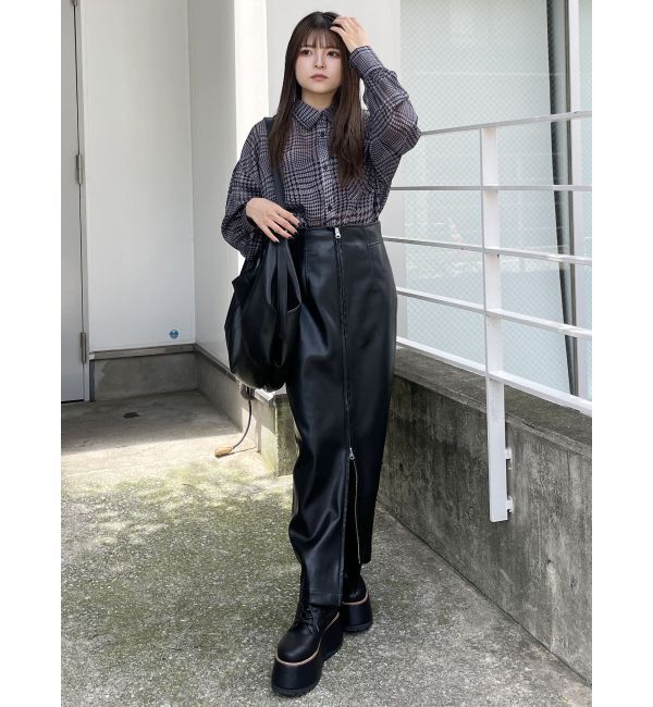 MURUA「マルチウェイナローフェイクレザースカート」|スカート|