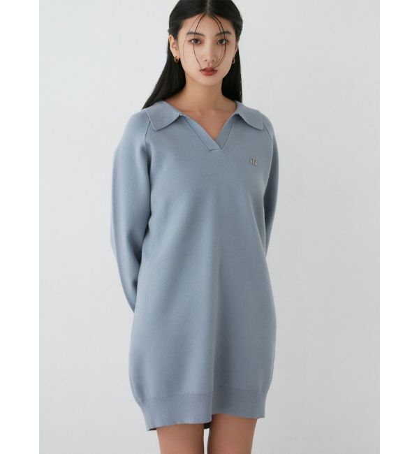 MURUA「スキッパーミニワンピース」|ワンピース|ブルー