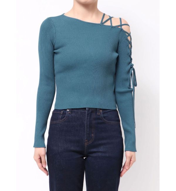 MURUA「デコルテレースアップリブニット」|ニット・セーター|